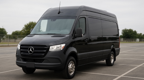 Exterior of League City Party Bus Company's 14 Passenger Sprinter Limousine in League City