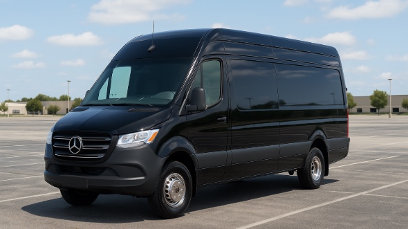 Exterior of Spring Party Bus Company's 14 Passenger Sprinter Limousine in Spring
