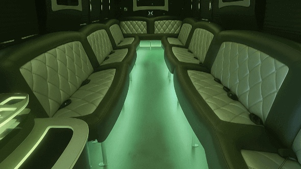 Interior of Houston Party Bus Company's 20 Passenger Party Bus in Houston