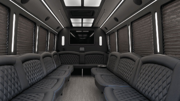 Interior of League City Party Bus Company's 20 Passenger Party Bus in League City