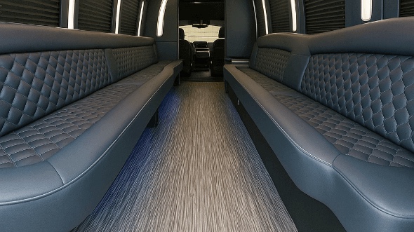 Interior of Pearland Party Bus Company's 20 Passenger Party Bus in Pearland