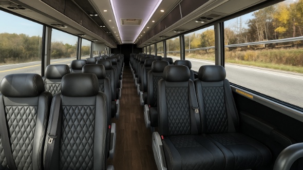 Interior of Pasadena Party Bus Company's 25 Passenger Minibus in Pasadena