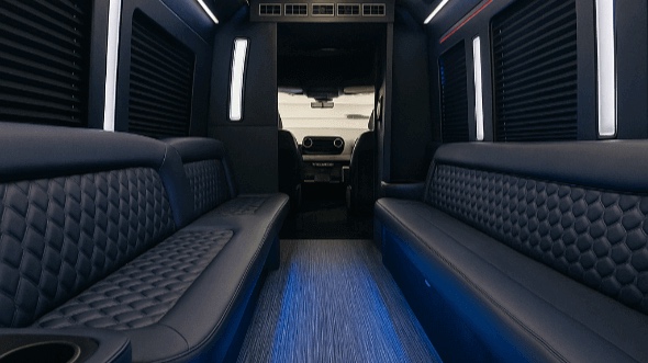 Interior of Kingwood Party Bus Company's 25 Passenger Party Bus in Kingwood