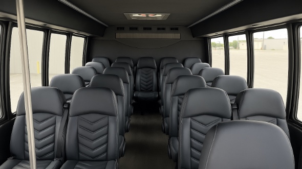 Interior of Pasadena Party Bus Company's 28 Passenger Minibus in Pasadena