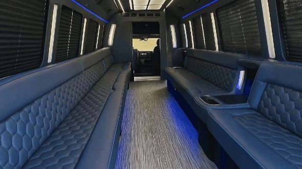 Interior of Pasadena Party Bus Company's 28 Passenger Party Bus in Pasadena