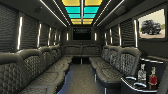 Interior of Atascocita Party Bus Company's 30 Passenger Party Bus in Atascocita