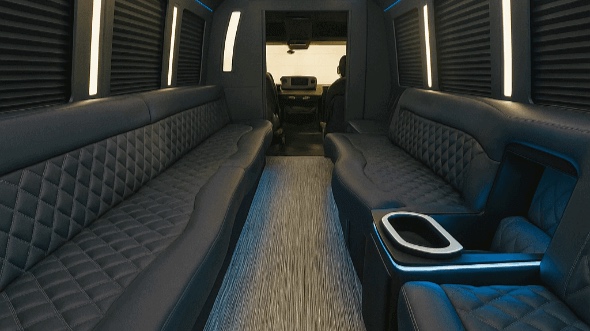 Interior of Spring Party Bus Company's 30 Passenger Party Bus in Spring