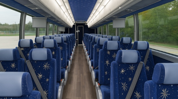 Interior of Pasadena Party Bus Company's 40 Passenger Charter Bus in Pasadena