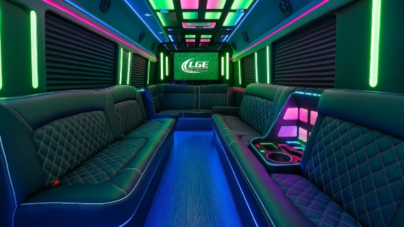 Interior of Atascocita Party Bus Company's 40 Passenger Party Bus in Atascocita