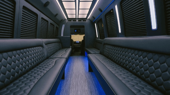 Interior of Houston Party Bus Company's 40 Passenger Party Bus in Houston