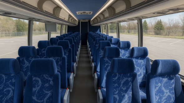 Interior of Pasadena Party Bus Company's 45 Passenger Charter Bus in Pasadena