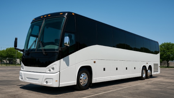 Exterior of Pasadena Party Bus Company's 45 Passenger Charter Bus in Pasadena