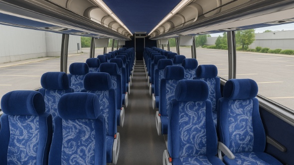 Interior of Pasadena Party Bus Company's 46 Passenger Charter Bus in Pasadena