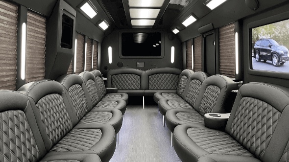 Interior of Atascocita Party Bus Company's 50 Passenger Party Bus in Atascocita