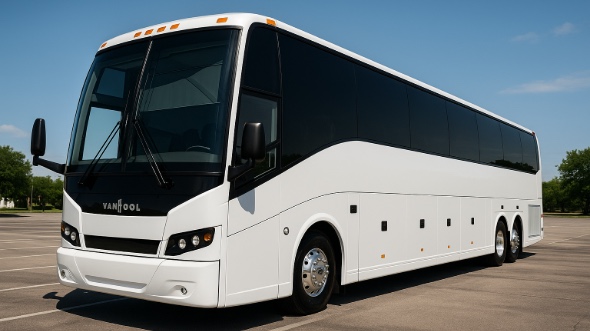 Exterior of Pasadena Party Bus Company's 51 Passenger Charter Bus in Pasadena