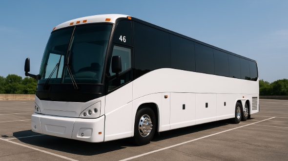 Exterior of Pasadena Party Bus Company's ADA Charter Bus in Pasadena