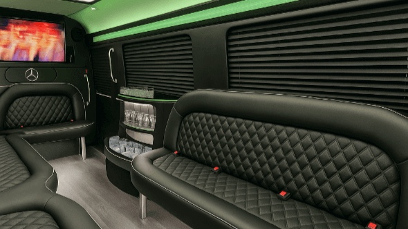 pasadena 14 passenger sprinter limousine inside
