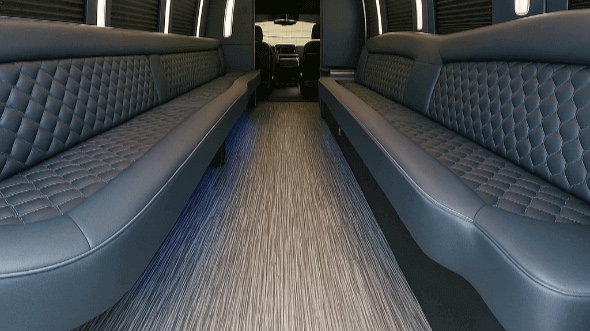Pasadena 28 passenger party bus interior