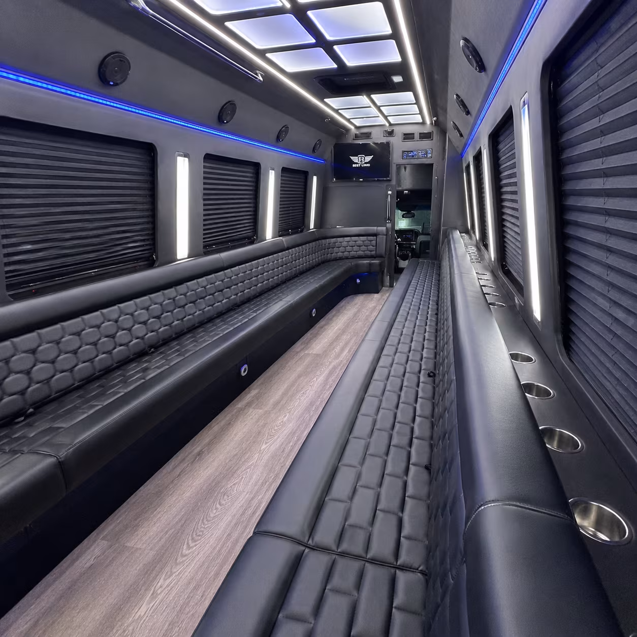 Pasadena Birthday, Sweet 16, & Quinceañera Transportation party bus exterior