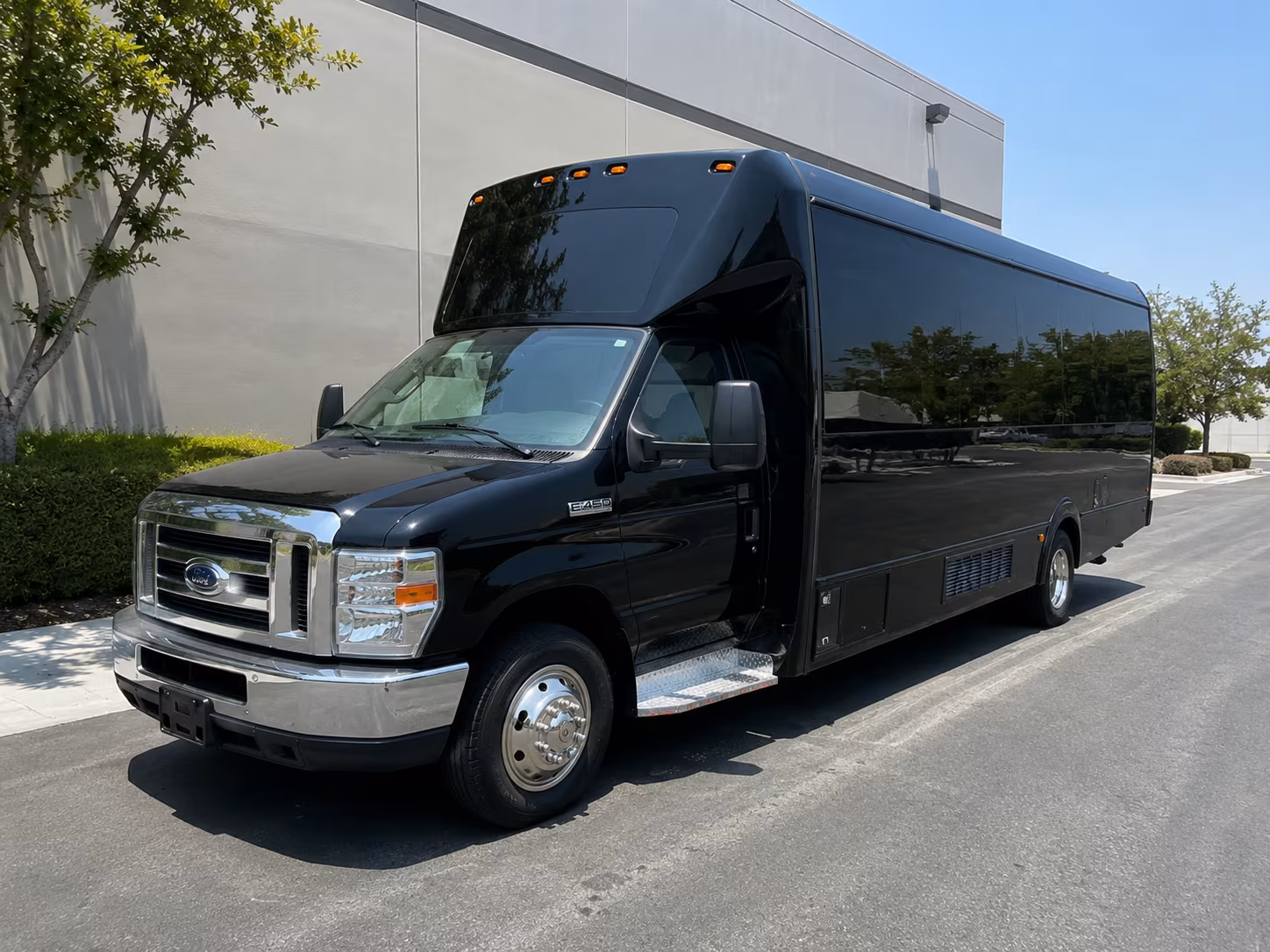 Pasadena Private Event Transportation party bus exterior