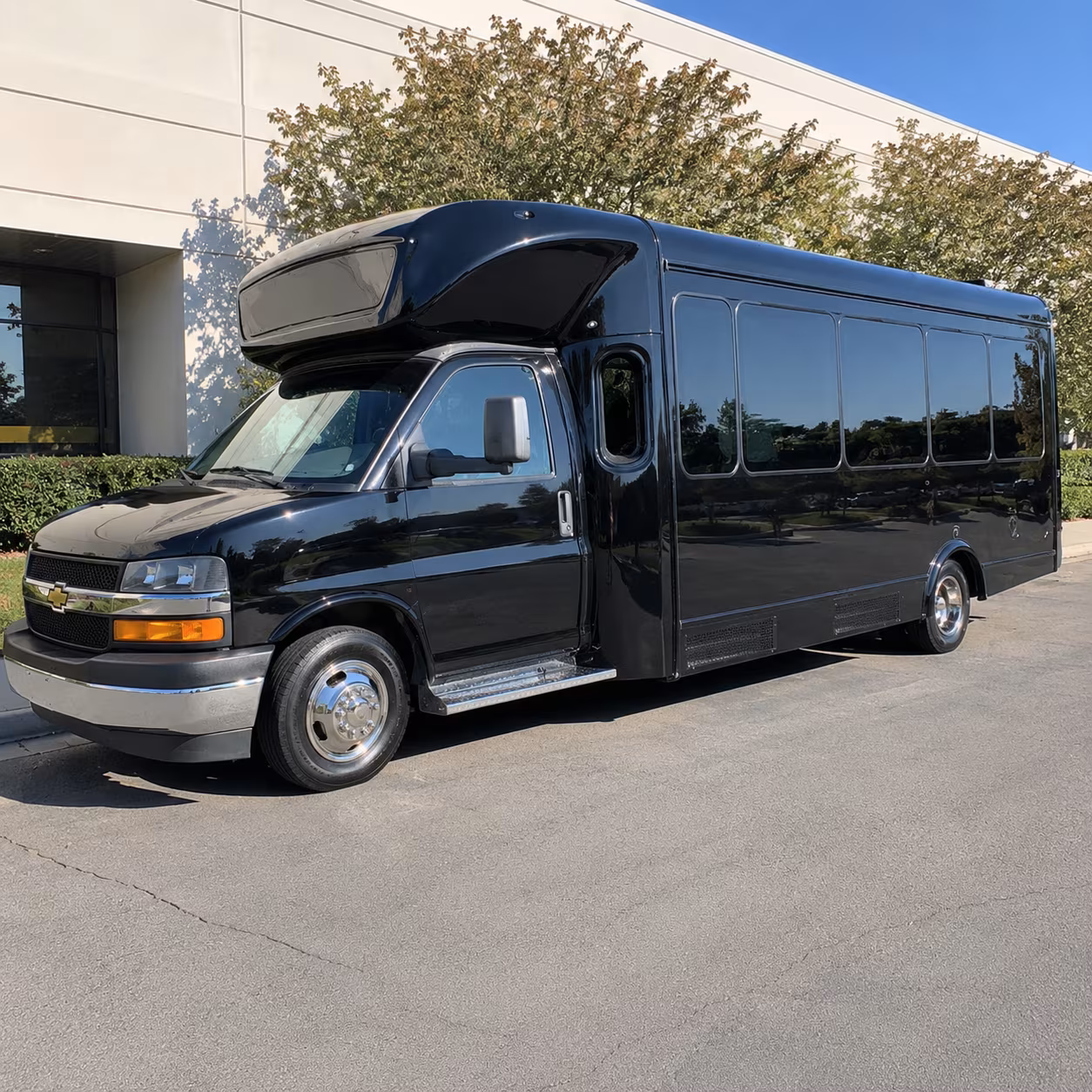 Pasadena Private Event Transportation party bus exterior