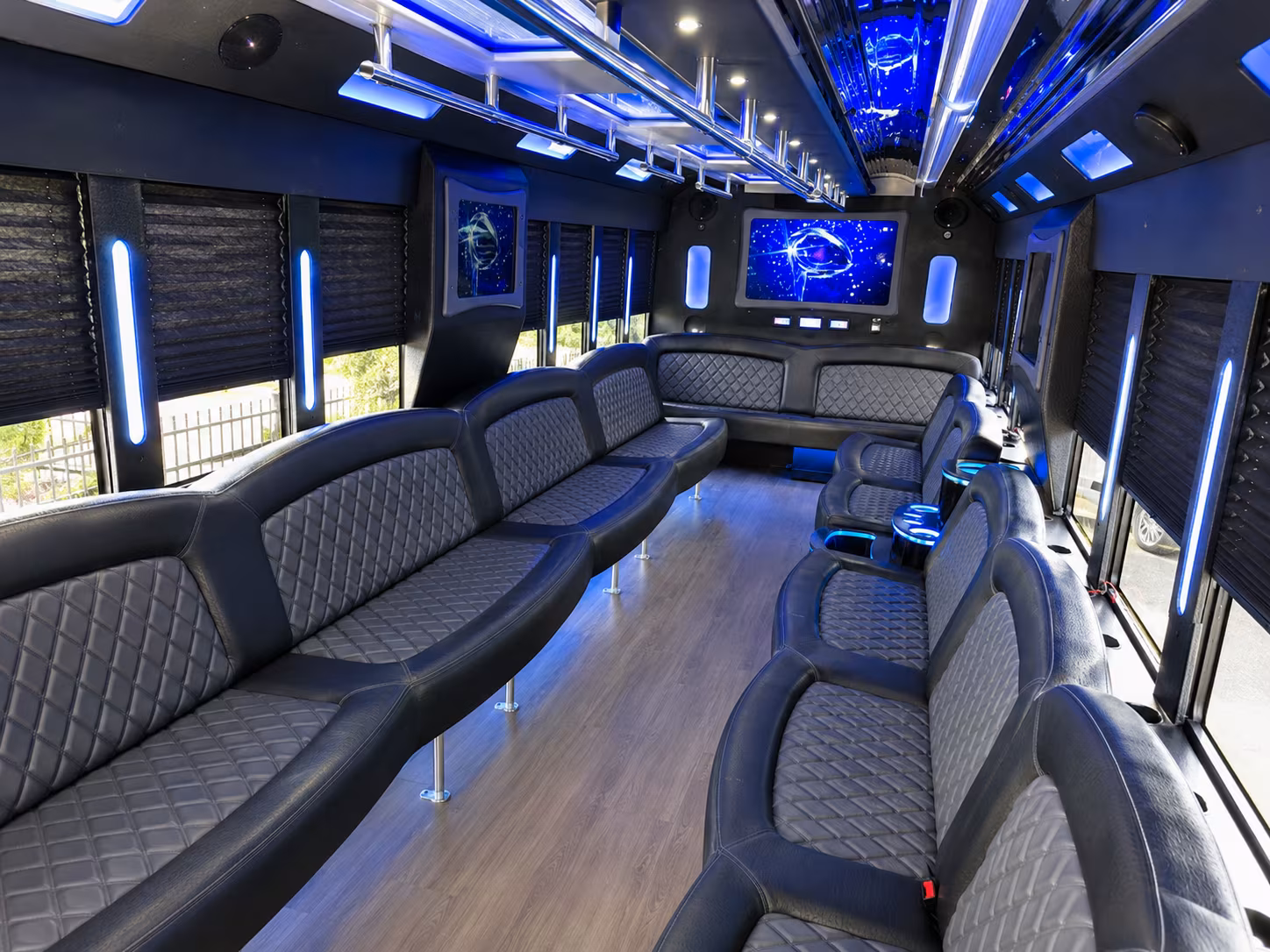 Pasadena Wedding Transportation party bus exterior