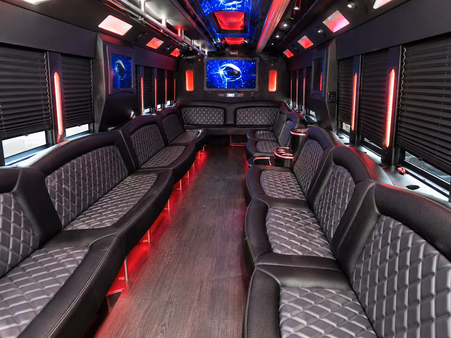 Pasadena Wedding Transportation party bus exterior