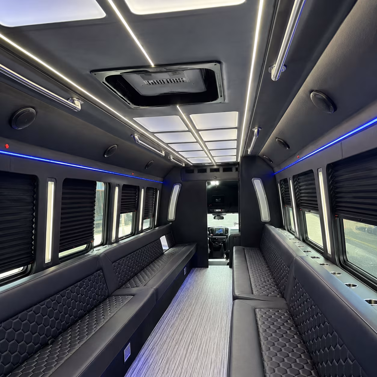 Pasadena Wedding Transportation party bus interior